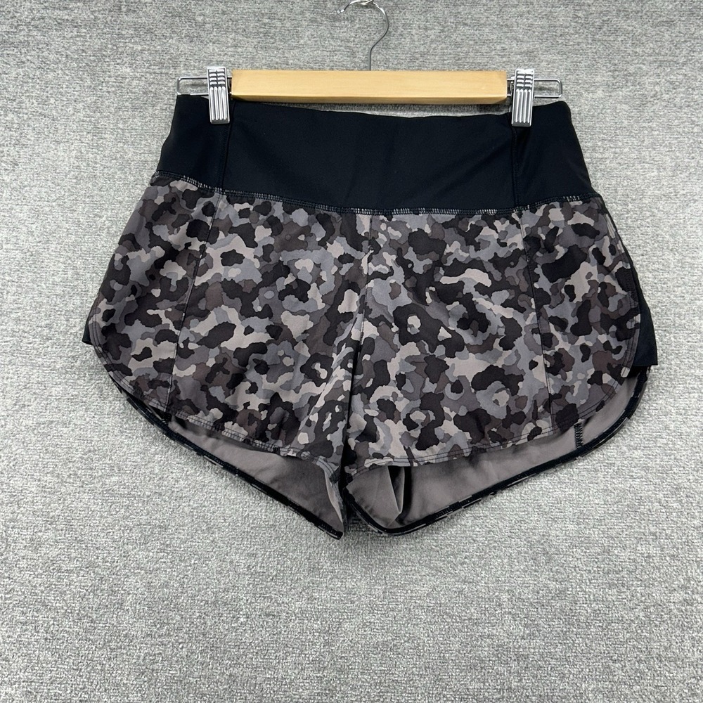Athleta Running Free Printed Shorts Women XS Brown Camouflage Activewear